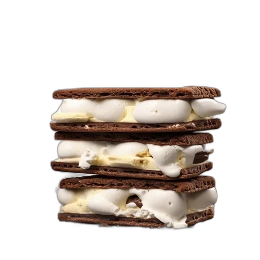 food, crown, photorealistic, three, chocolate-layered, wafers, creamy, white transparent PNG cut-out