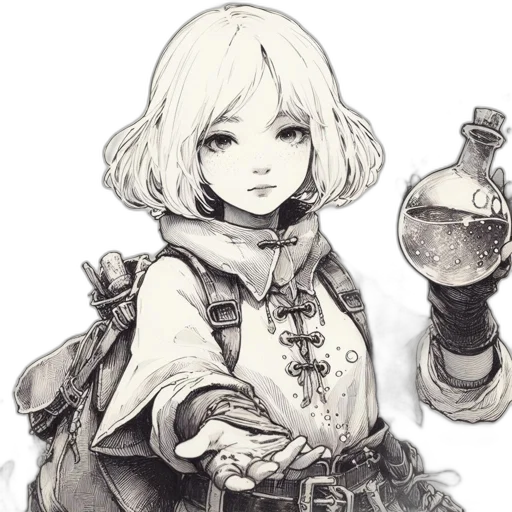 staff, weapon, bottle, sword, fantasy art, concept art, pencil sketch, photorealistic transparent PNG cut-out