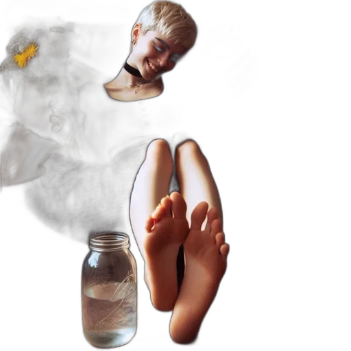 bottle, mask, shoes, photorealistic, concept art, 3d render, fire, fog transparent PNG cut-out