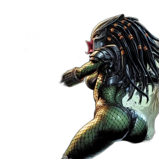 comic book art, concept art, fantasy art, intense, battle, features, extraterrestrial, adversary transparent PNG cut-out