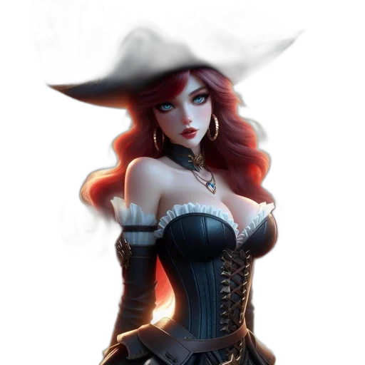 hat, dress, staff, fantasy art, concept art, 3d render, comic book art, fire transparent PNG cut-out