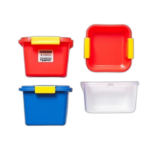 neon, colorful, set, plastic, storage, containers, neatly, arranged transparent PNG cut-out