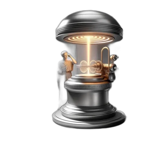 jewelry, staff, robot, crown, 3d render, concept art, photorealistic, fantasy art transparent PNG cut-out