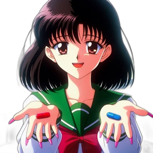 dress, vaporwave, anime, cartoon, pixel art, girl, green, white transparent PNG cut-out