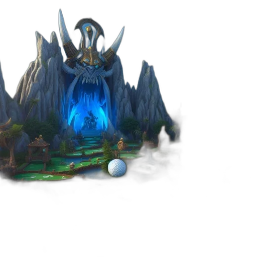 crown, staff, concept art, fantasy art, 3d render, pixel art, fog, underwater transparent PNG cut-out