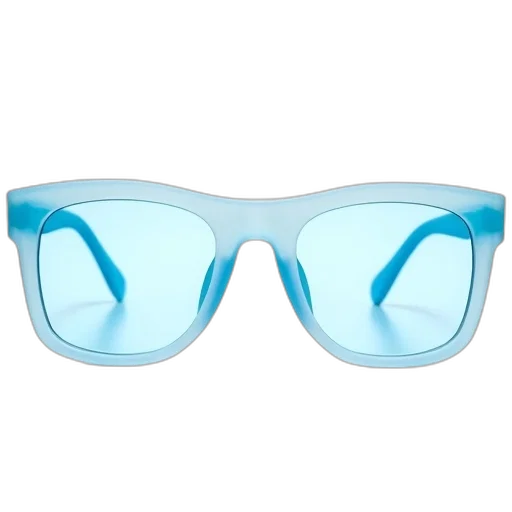 3d render, blue, pair, bright, plastic, glasses, temple, tip transparent PNG cut-out