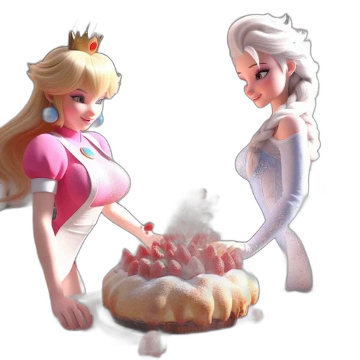 food, crown, concept art, 3d render, pixel art, fantasy art, fire, pastel transparent PNG cut-out
