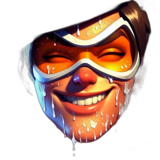 mask, face, staff, weapon, concept art, 3d render, fantasy art, cyberpunk transparent PNG cut-out