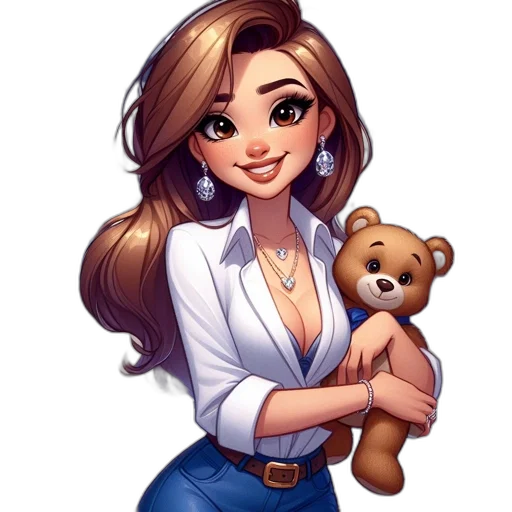 staff, cartoon, pixel art, fantasy art, concept art, young, woman, long transparent PNG cut-out