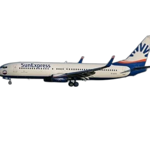 sunexpress, airplane, flying, over, city, green, hills, background transparent PNG cut-out