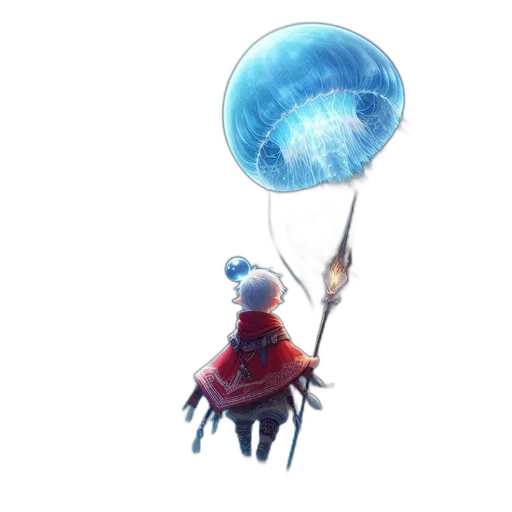 umbrella, weapon, staff, creature, concept art, 3d render, fantasy art, pixel art transparent PNG cut-out