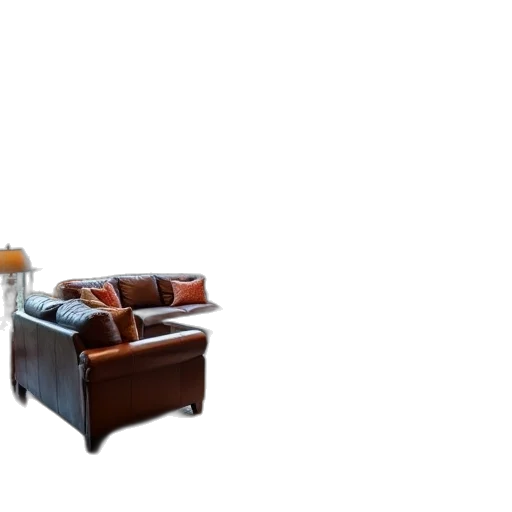 furniture, 3d render, photorealistic, concept art, earth tones, dark, monochrome, den transparent PNG cut-out