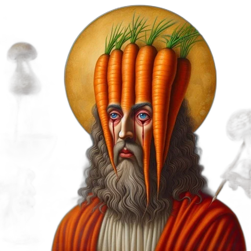 crown, food, hat, hair, photorealistic, concept art, fantasy art, central transparent PNG cut-out