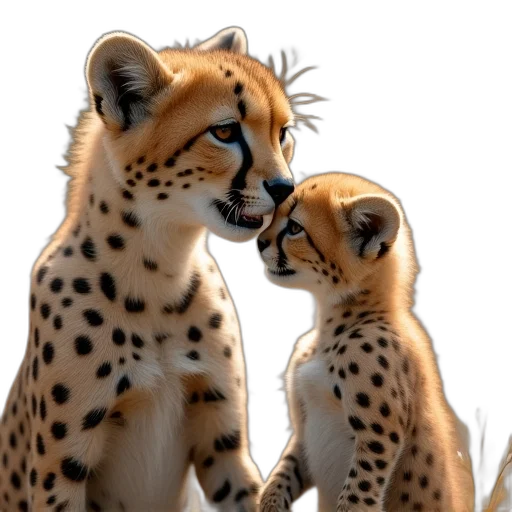animal, photorealistic, oil painting, concept art, fantasy art, two, pictures, baby transparent PNG cut-out