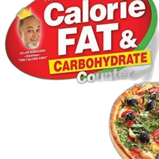 food, calorie, fat, carbohydrate, counter, book, cover, featuring transparent PNG cut-out