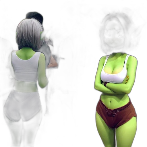 mask, concept art, 3d render, fantasy art, photorealistic, green, neon, earth tones transparent PNG cut-out