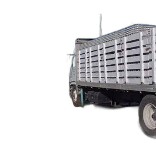 3d render, truck, white, trailer, parked, wooden, dock, near transparent PNG cut-out