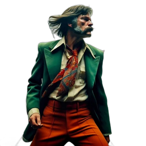 jacket, staff, sword, concept art, comic book art, photorealistic, green, red transparent PNG cut-out