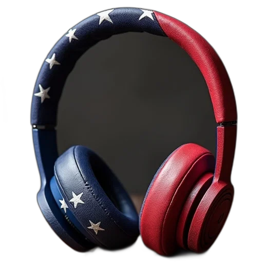 3d render, photorealistic, old, american, flag, skin, beats, dre transparent PNG cut-out