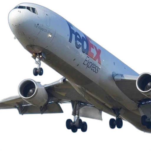 fedex, express, airplane, flying transparent PNG cut-out