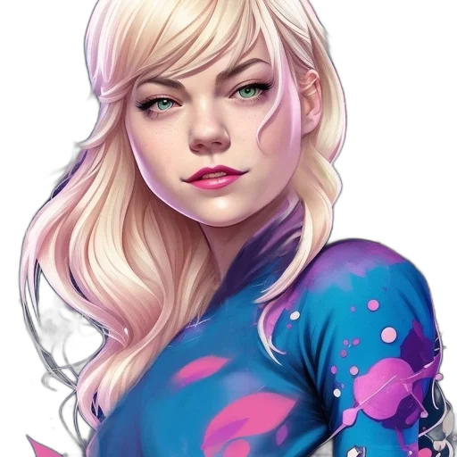 face, fantasy art, comic book art, concept art, photorealistic, colorful, pastel, neon transparent PNG cut-out