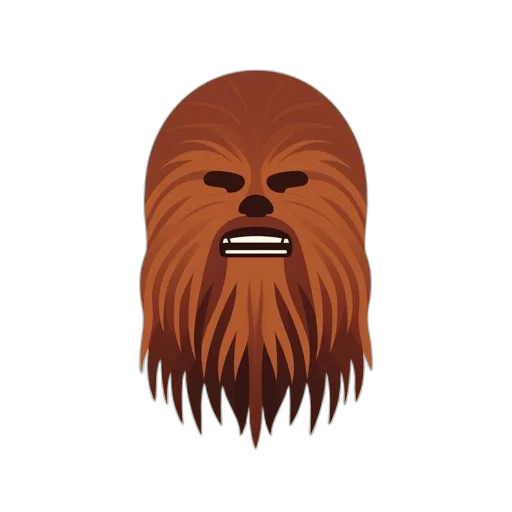 hair, mask, face, concept art, minimalistic, illustration, chewbacca, muted transparent PNG cut-out