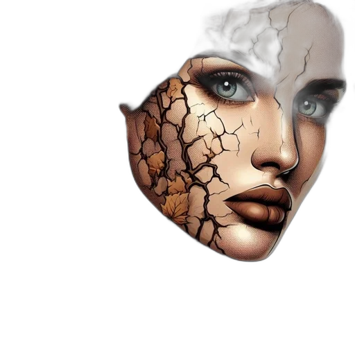 mask, face, jewelry, robot, photorealistic, 3d render, fantasy art, concept art transparent PNG cut-out