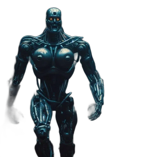 robot, creature, concept art, 3d render, comic book art, photorealistic, blue, large transparent PNG cut-out