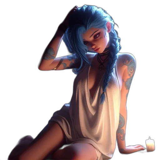 dress, jewelry, concept art, fantasy art, comic book art, cyberpunk, neon lights, fire transparent PNG cut-out