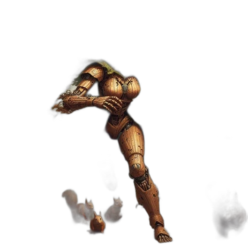 robot, weapon, staff, sword, concept art, fantasy art, pixel art, 3d render transparent PNG cut-out