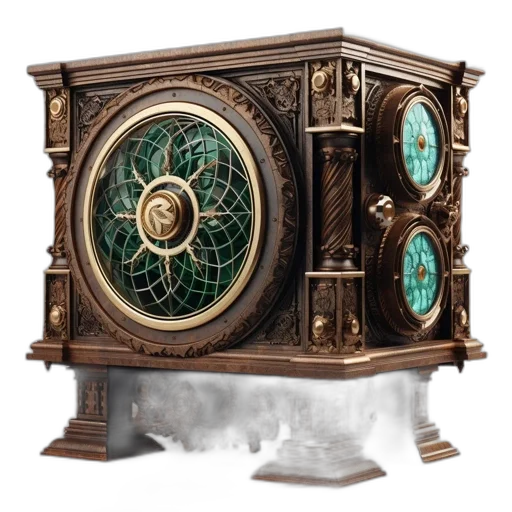 furniture, jewelry, concept art, 3d render, fantasy art, photorealistic, antiquated, steampunk transparent PNG cut-out