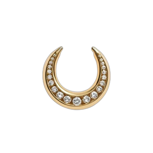 jewelry, crown, pair, small, earrings, gold, crescent, row transparent PNG cut-out
