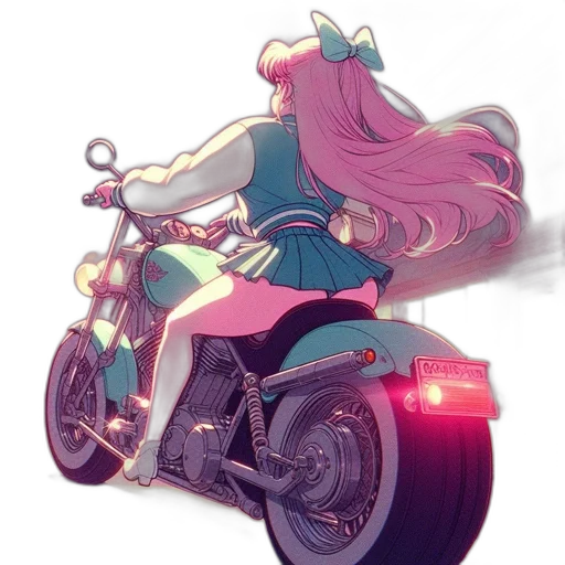 weapon, car, jacket, dress, concept art, anime, vaporwave, cartoon transparent PNG cut-out