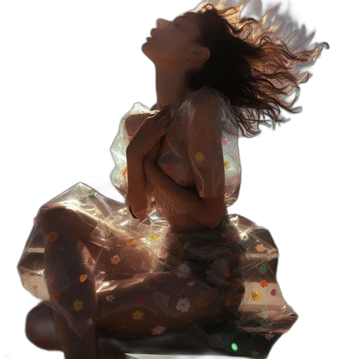 dress, jewelry, concept art, photorealistic, 3d render, fantasy art, underwater, outer space transparent PNG cut-out
