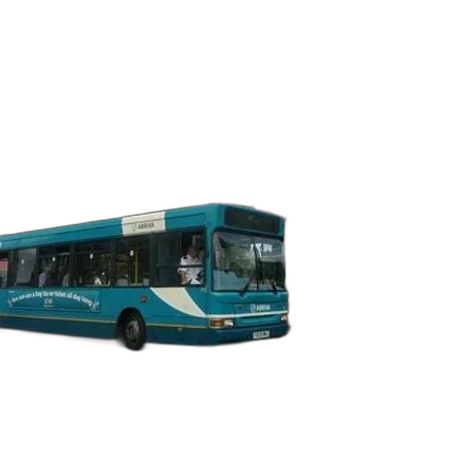 staff, 3d render, photorealistic, concept art, blue, bus, driving, past transparent PNG cut-out