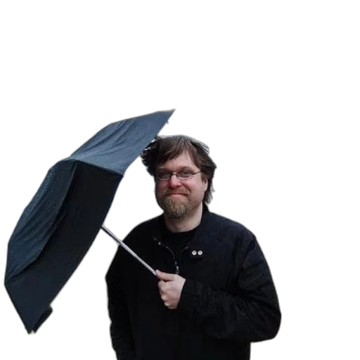 umbrella, staff, jacket, weapon, concept art, photorealistic, 3d render, rain transparent PNG cut-out