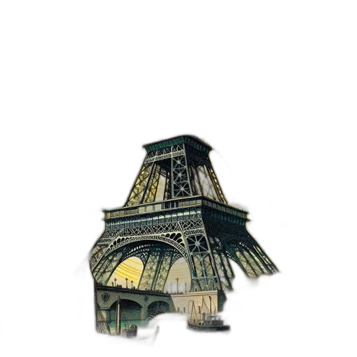 umbrella, building, dress, hat, 3d render, pixel art, photorealistic, concept art transparent PNG cut-out