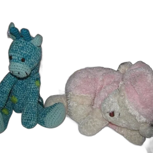 blue, stuffed, animal, pink, sit, next, each, other transparent PNG cut-out