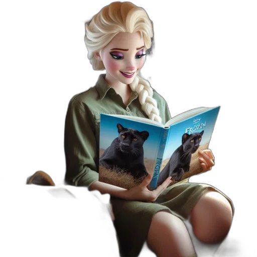 fantasy art, concept art, 3d render, comic book art, underwater, elsa, figurine, frozen transparent PNG cut-out