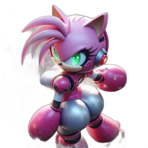 robot, concept art, 3d render, pixel art, cyberpunk, anthropomorphic, feline, vivid transparent PNG cut-out