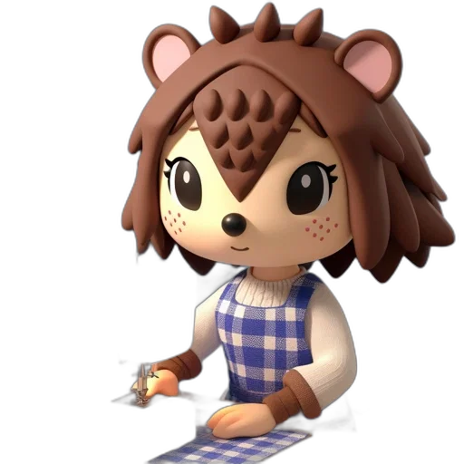 animal, staff, creature, hair, 3d render, concept art, cartoon, pixel art transparent PNG cut-out