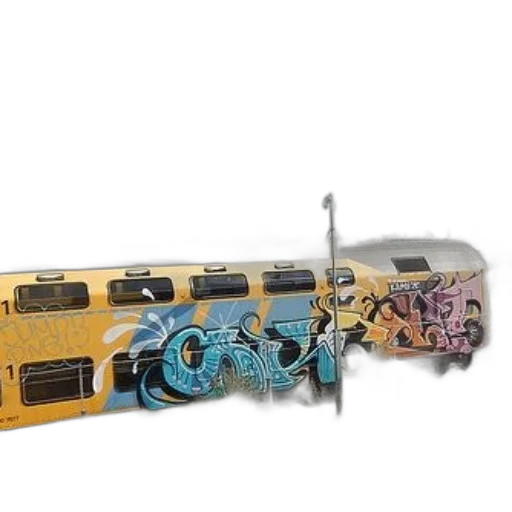 weapon, car, concept art, cyberpunk, 3d render, vibrant, yellow, train transparent PNG cut-out