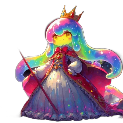 crown, staff, sword, dress, concept art, fantasy art, pixel art, anime transparent PNG cut-out