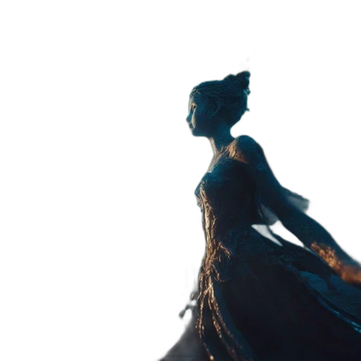 dress, crown, jewelry, sword, concept art, 3d render, underwater, fire transparent PNG cut-out