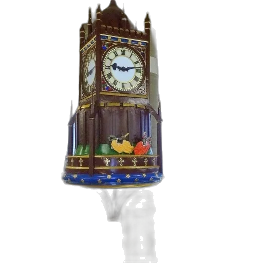 bottle, staff, umbrella, 3d render, large, clock, tower, blue transparent PNG cut-out