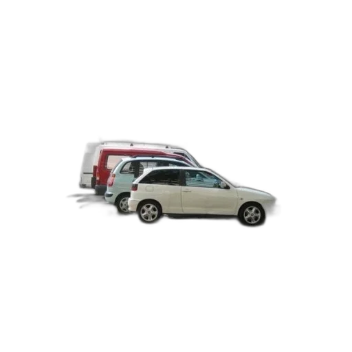 car, staff, 3d render, busy, city, street, cars, parked transparent PNG cut-out