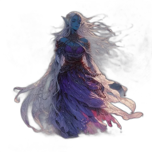 dress, dragon, creature, mask, concept art, fantasy art, watercolor, comic book art transparent PNG cut-out