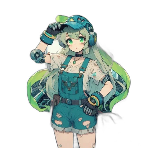 staff, robot, weapon, dress, concept art, pixel art, anime, cyberpunk transparent PNG cut-out