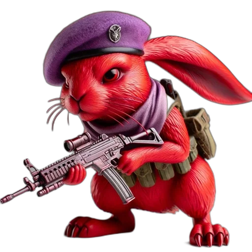 weapon, animal, concept art, 3d render, photorealistic, cartoon, 3d-rendered, militaristic transparent PNG cut-out