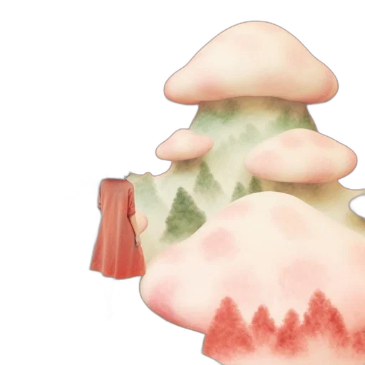 hat, crown, umbrella, dress, watercolor, concept art, 3d render, fantasy art transparent PNG cut-out